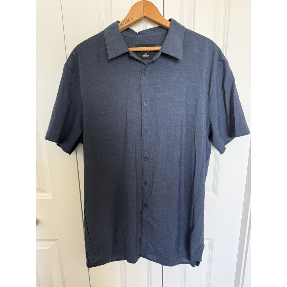 BYLT Vista Shirt Mens XLarge Blue Short Sleeve Button Up Performance Stretch